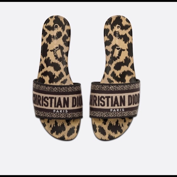 Dior | Shoes | Dior Dway Slide With Leopard Print | Poshmark
